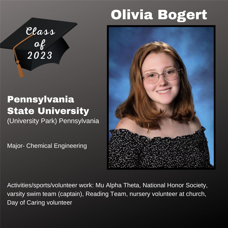 Top 25 Grad, Olivia Bogert
